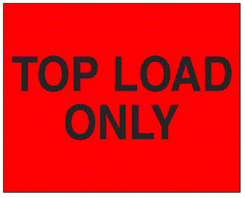 Top Load Only Fluorescent Red Labels