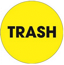 "Trash" (Fluorescent Yellow) Labels