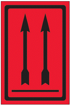 Two Up Arrows Over Bar (Fluorescent Red) Labels