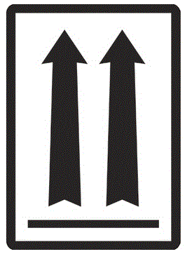 two up arrows over black bar Labels